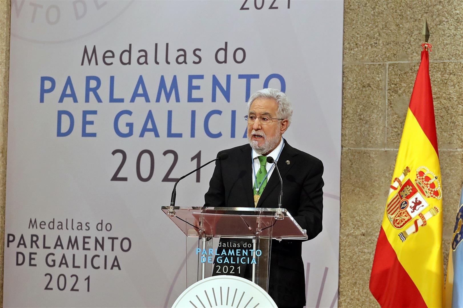 Santalices durante a entrega das Medallas do Parlamento 2021